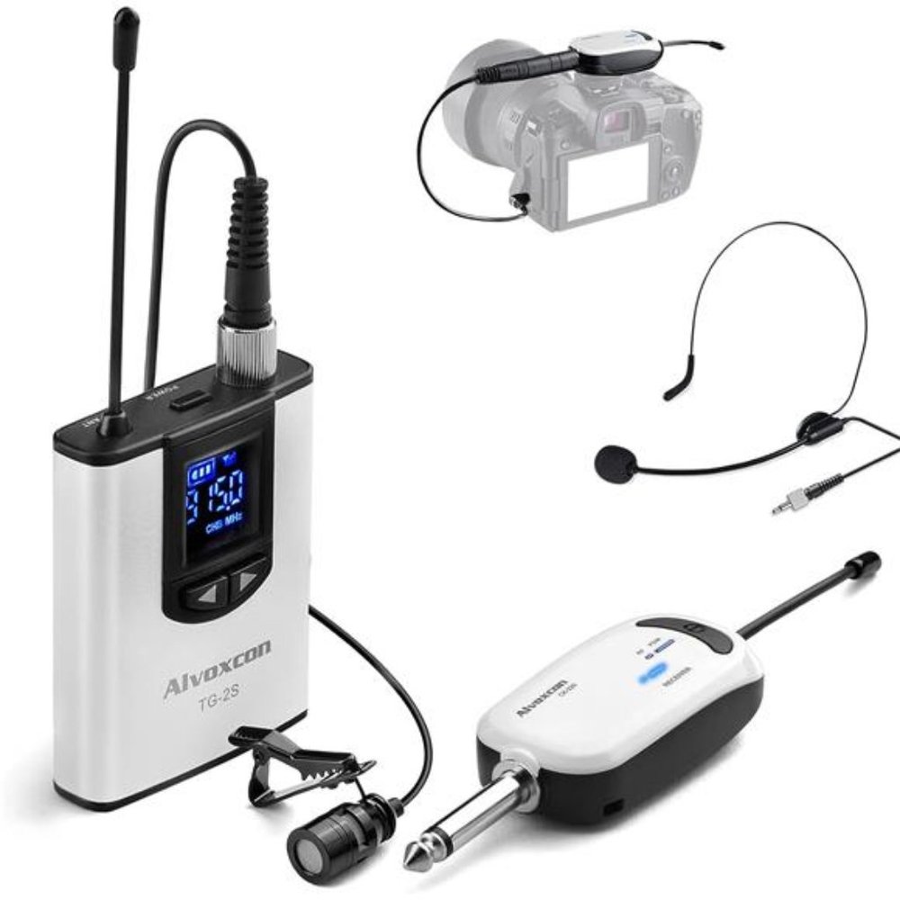 Wireless Headset Lavalier Microphone System Wireless Lapel Mic Best for iPhone